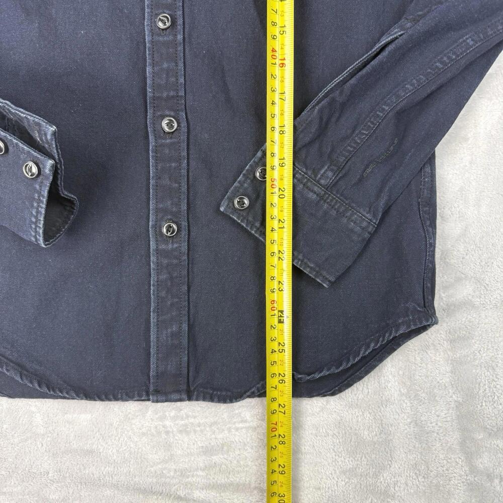 G-Star RAW Indigo Herringbone Denim Shirt Men XS Dark Wash Button Up Workwear - Picture 4 of 9